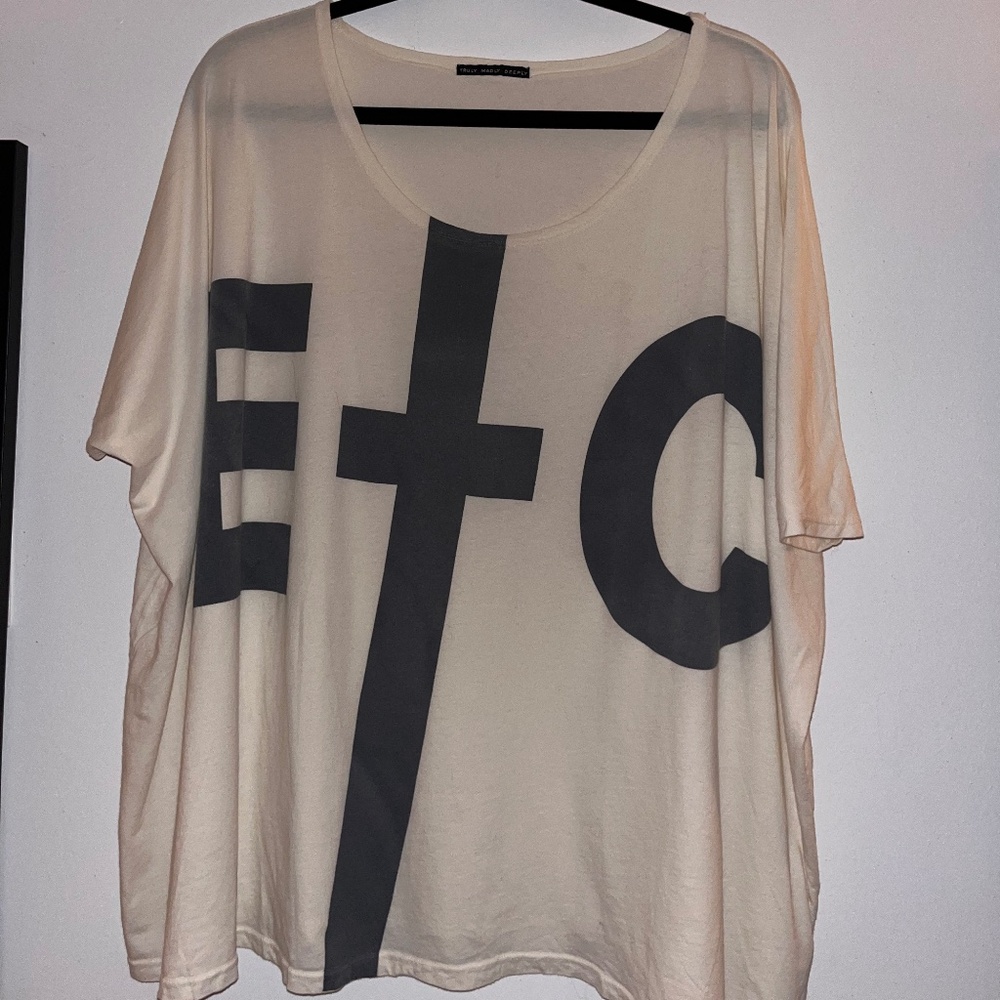 Truly Madly Deeply Large Wide Neck shirt